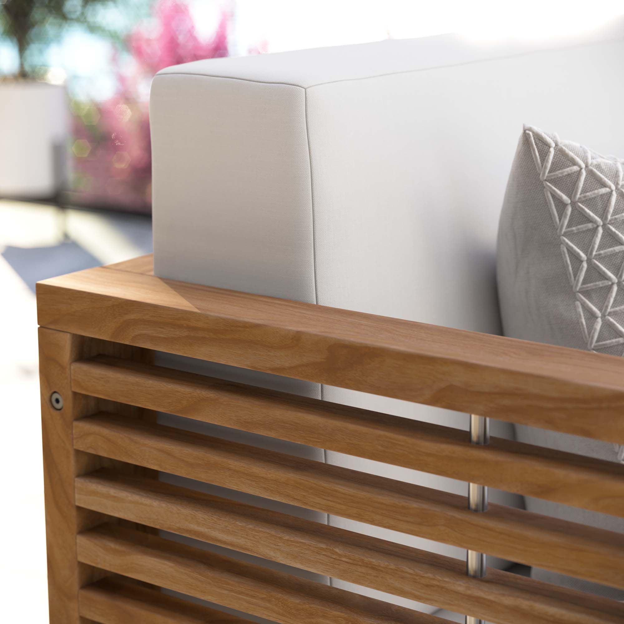 Carlsbad Teak Wood Outdoor Patio Loveseat by Modway - Image 8