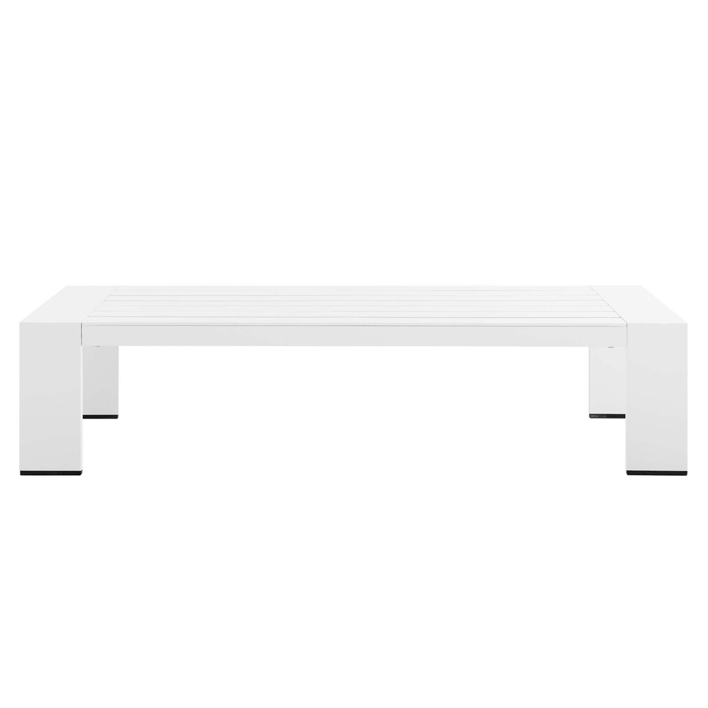Tahoe Outdoor Patio Powder-Coated Aluminum Coffee Table in White by Modway - Image 3