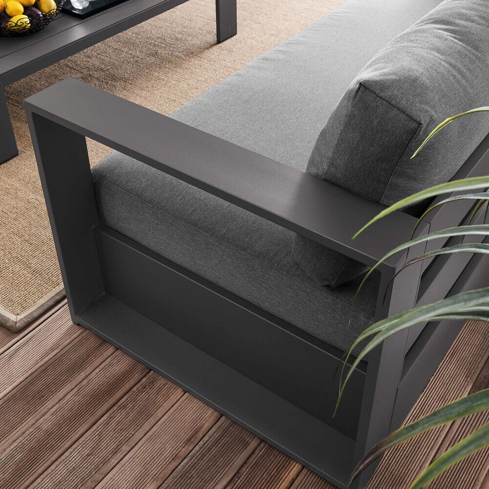 Tahoe 2-Piece Outdoor Patio Powder-Coated Aluminum Set in Gray Charcoal by Modway - Image 11