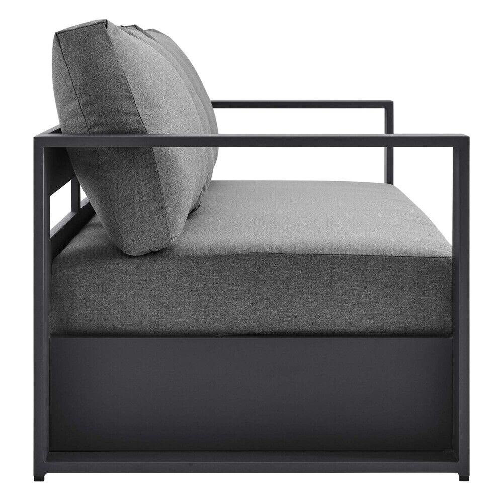 Tahoe 2-Piece Outdoor Patio Powder-Coated Aluminum Set in Gray Charcoal by Modway - Image 5