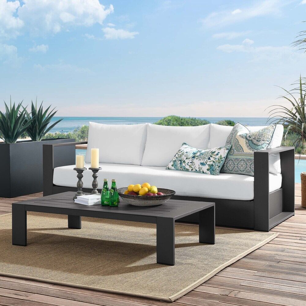Tahoe 2-Piece Outdoor Patio Powder-Coated Aluminum Set in Gray White by Modway - Image 10