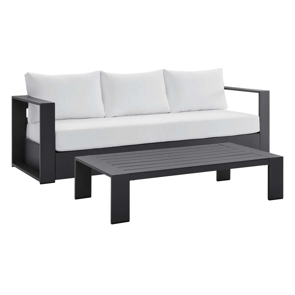 Tahoe 2-Piece Outdoor Patio Powder-Coated Aluminum Set in Gray White by Modway
