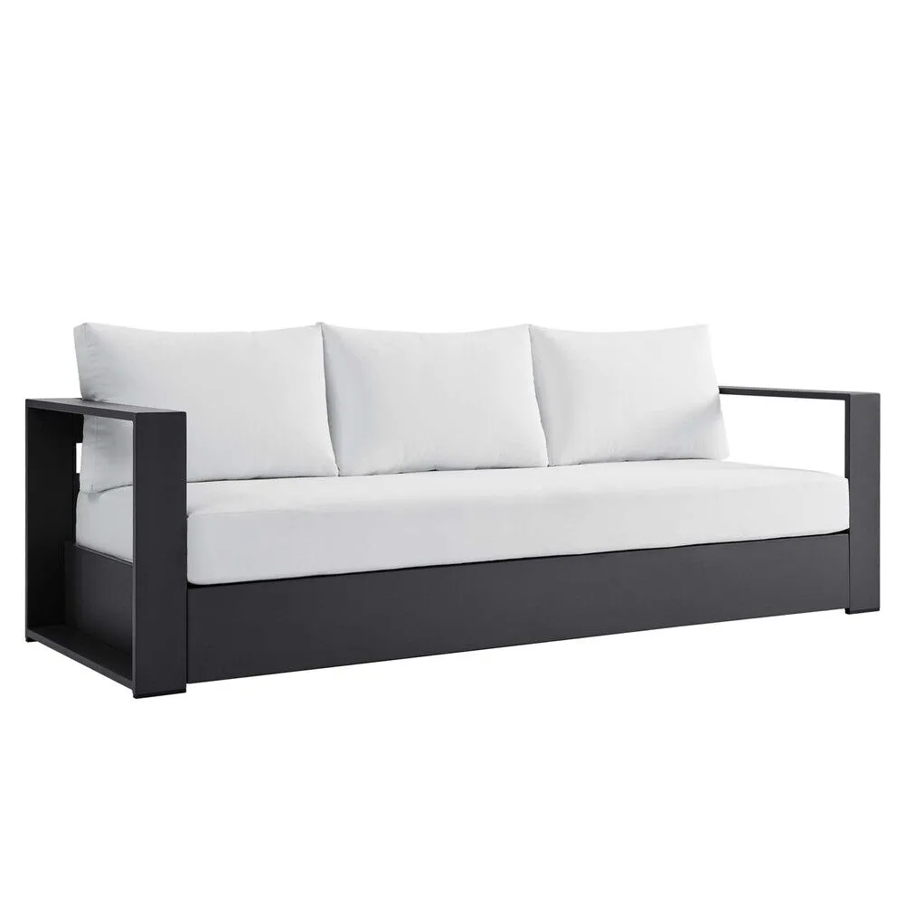 Tahoe 2-Piece Outdoor Patio Powder-Coated Aluminum Set in Gray White by Modway - Image 4