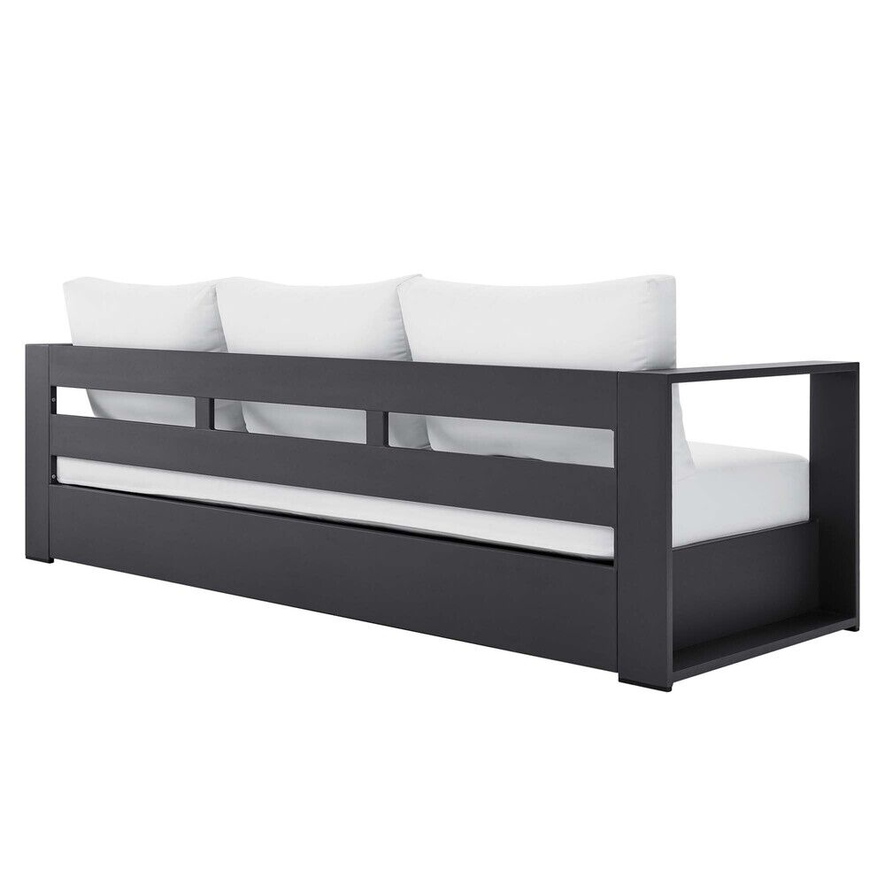 Tahoe 2-Piece Outdoor Patio Powder-Coated Aluminum Set in Gray White by Modway - Image 6