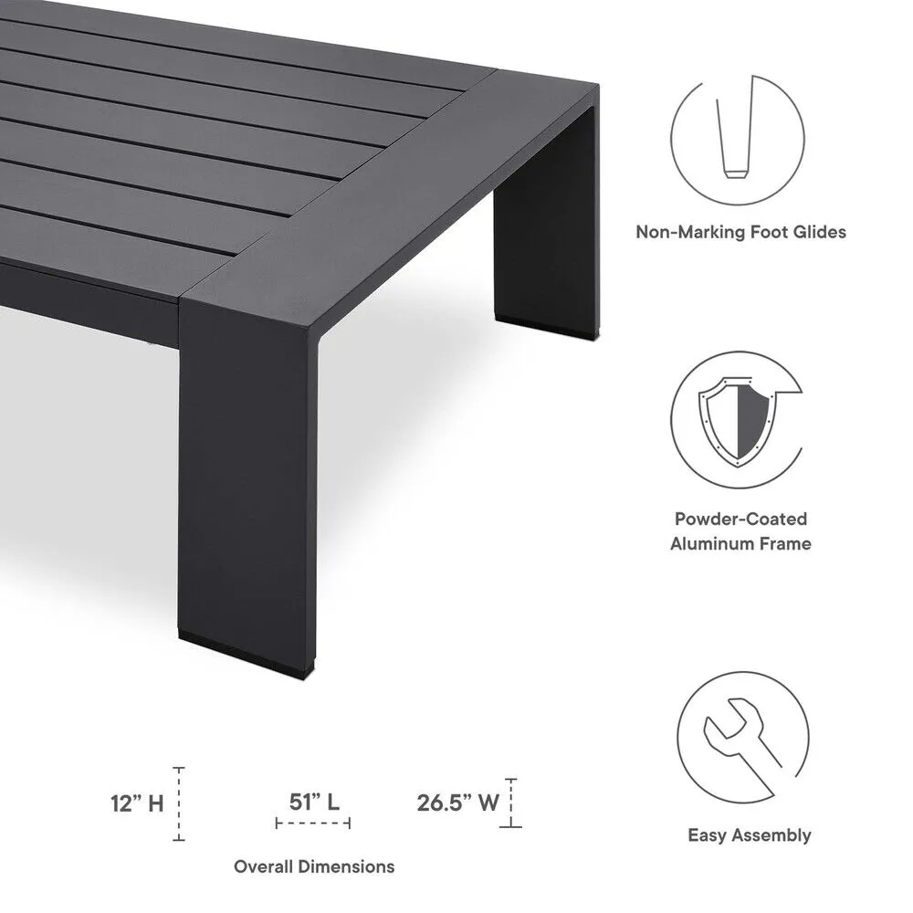 Tahoe 2-Piece Outdoor Patio Powder-Coated Aluminum Set in Gray White by Modway - Image 3