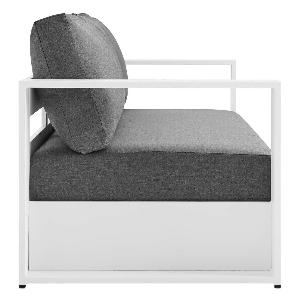 Tahoe 2-Piece Outdoor Patio Powder-Coated Aluminum Set in White Charcoal by Modway - Image 5