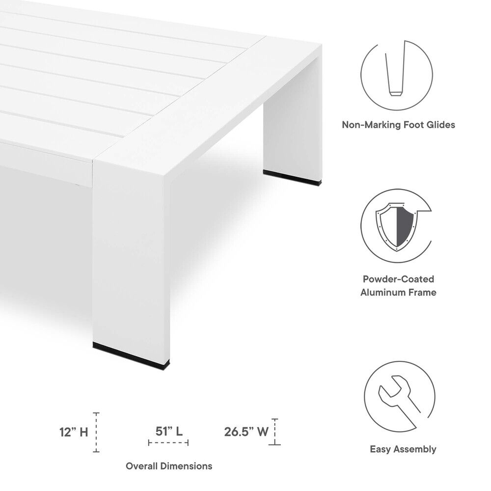 Tahoe 2-Piece Outdoor Patio Powder-Coated Aluminum Set in White Charcoal by Modway - Image 3