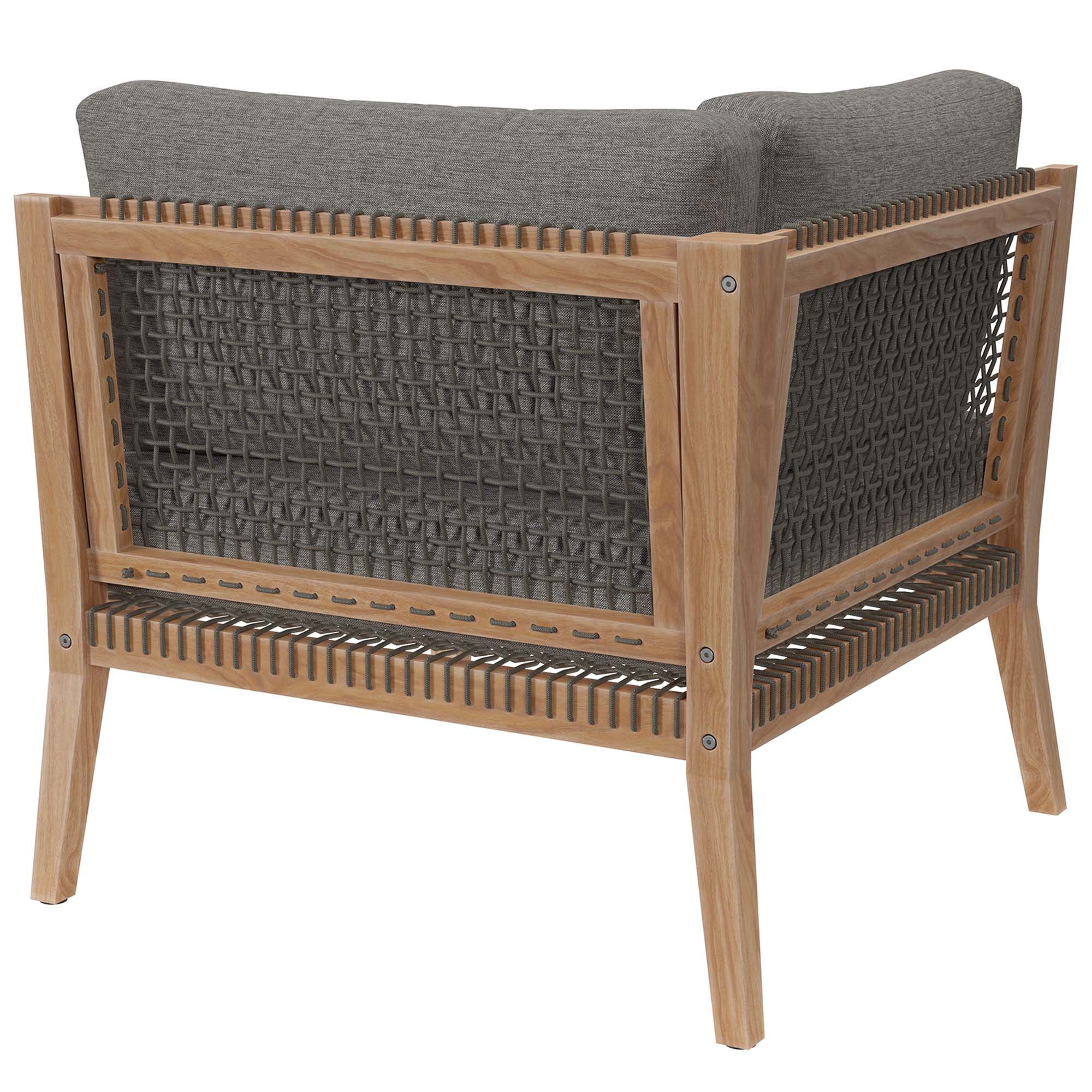 Clearwater Outdoor Patio Teak Wood Corner Chair by Modway - Image 3