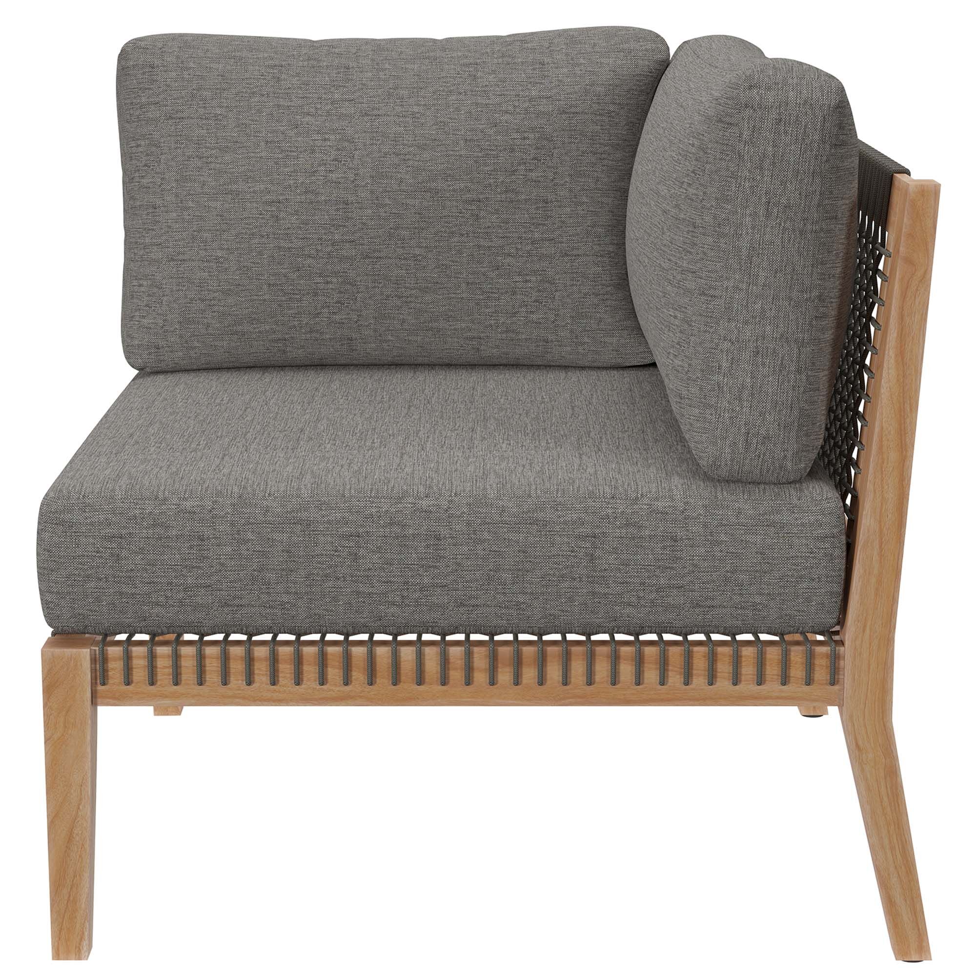 Clearwater Outdoor Patio Teak Wood Corner Chair by Modway - Image 4