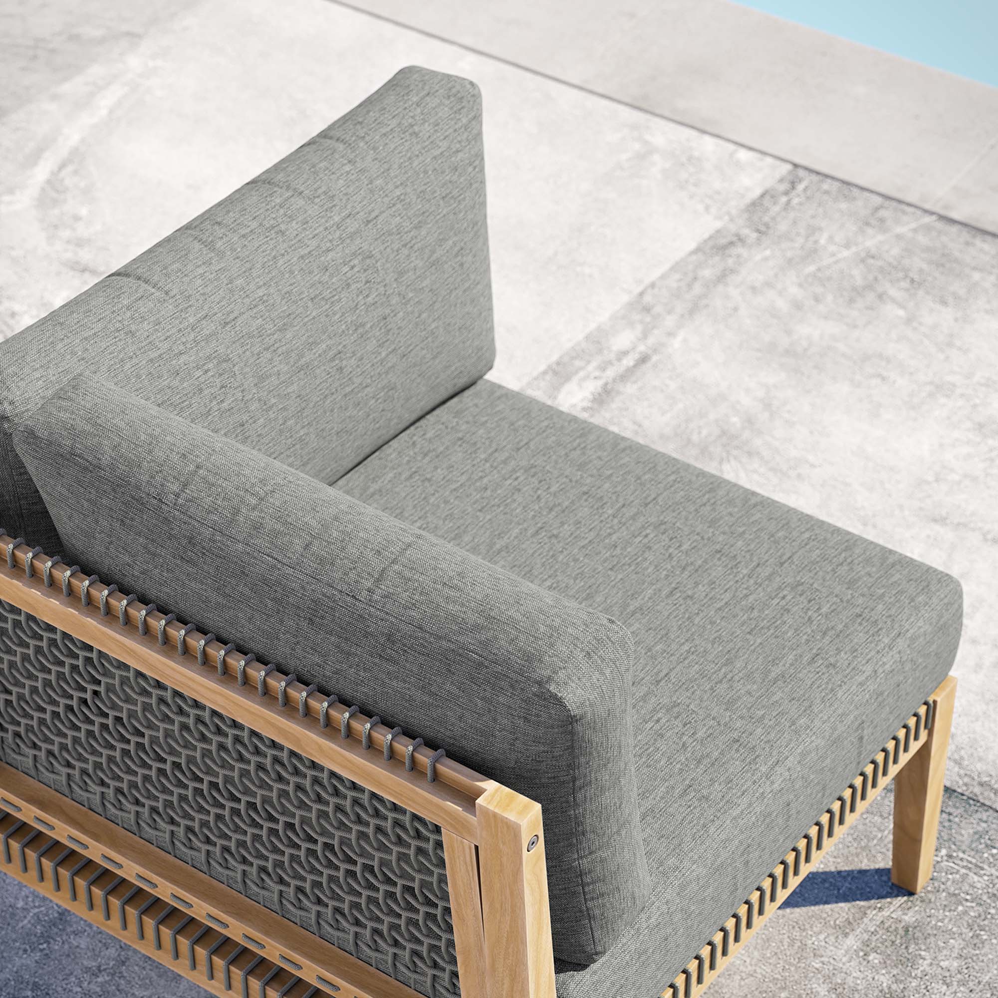 Clearwater Outdoor Patio Teak Wood Corner Chair by Modway - Image 7