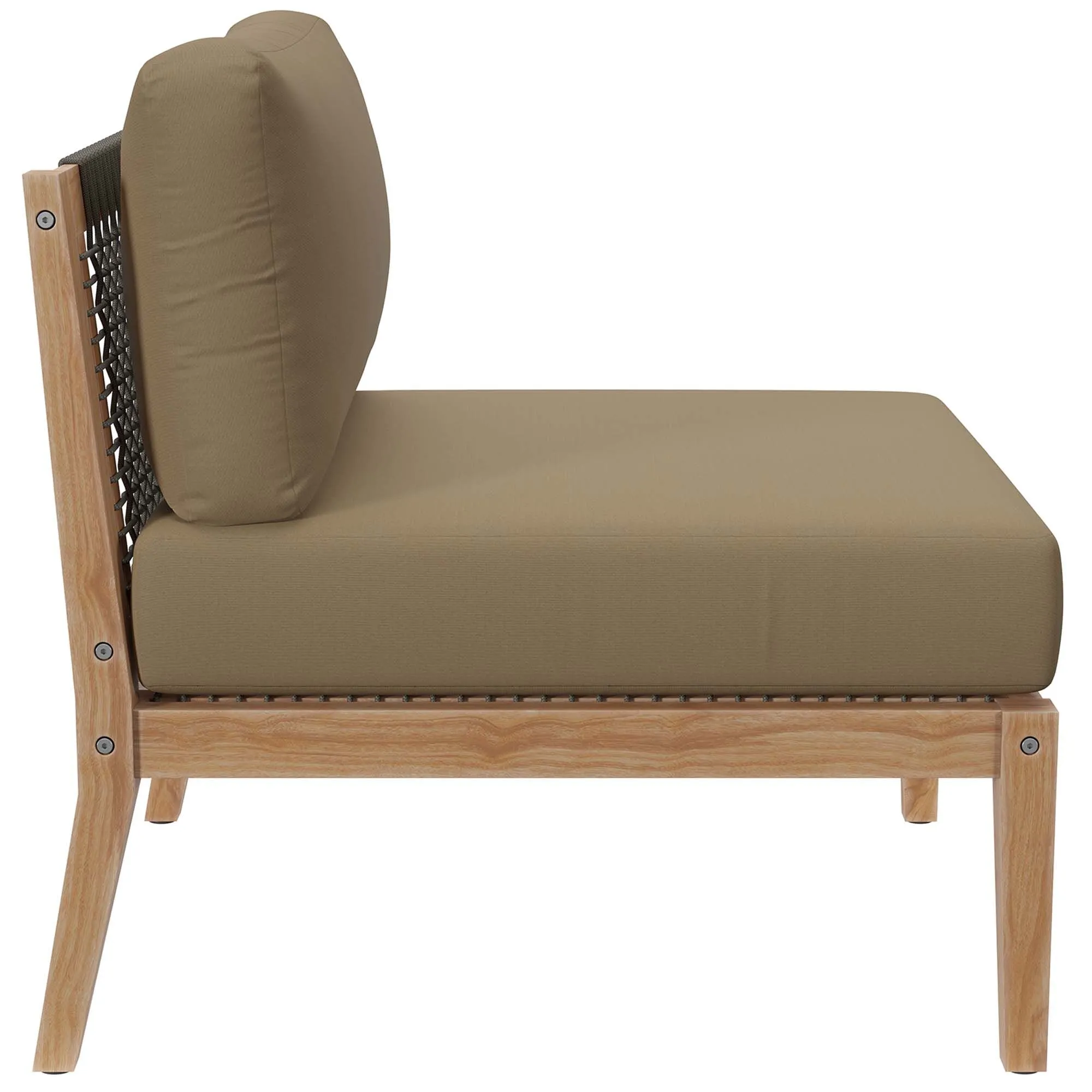 Clearwater Outdoor Patio Teak Wood Armless Chair by Modway - Image 3