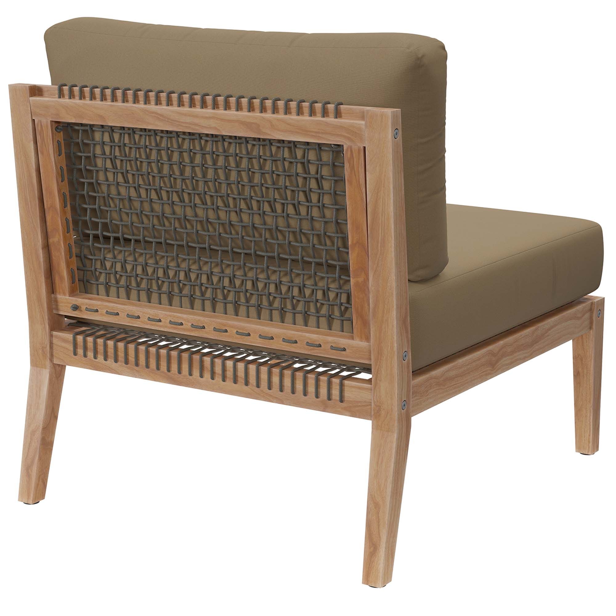 Clearwater Outdoor Patio Teak Wood Armless Chair by Modway - Image 4