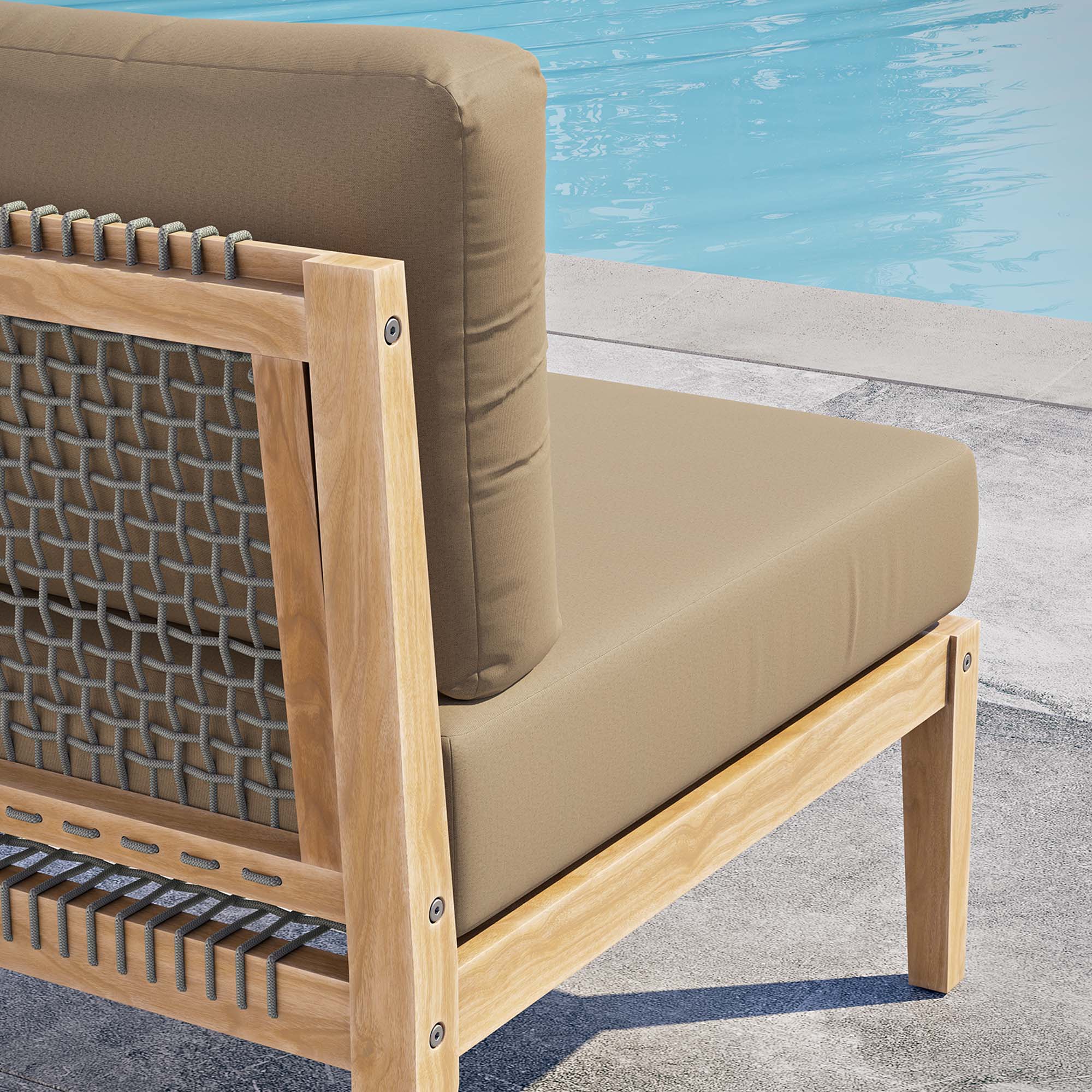 Clearwater Outdoor Patio Teak Wood Armless Chair by Modway - Image 7