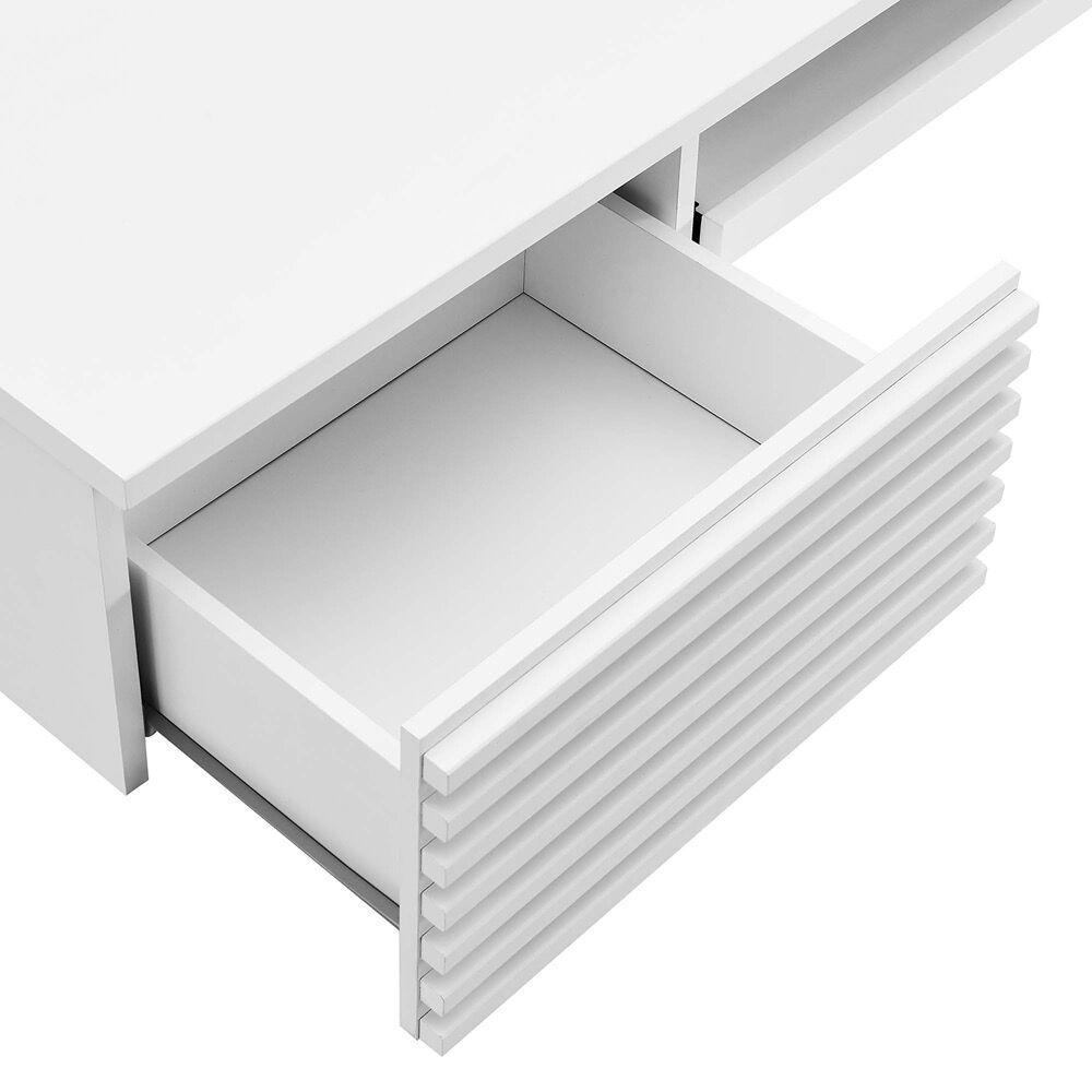 Render Wall Mount Wood Office Desk in White by Modway - Image 5