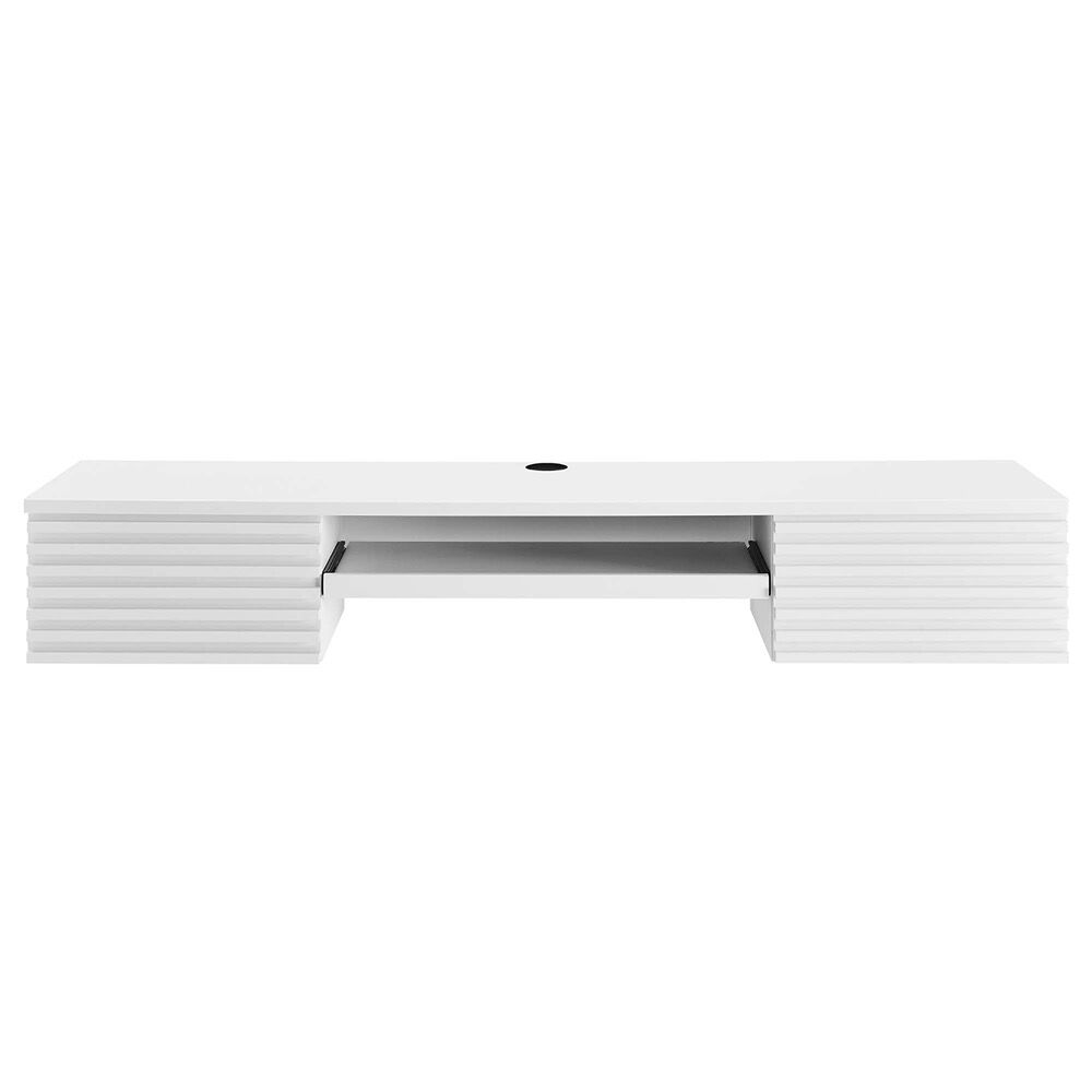 Render Wall Mount Wood Office Desk in White by Modway - Image 8