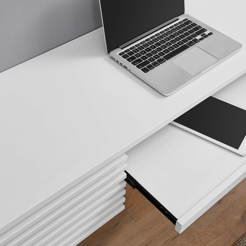 Render Wall Mount Wood Office Desk in White by Modway - Image 9