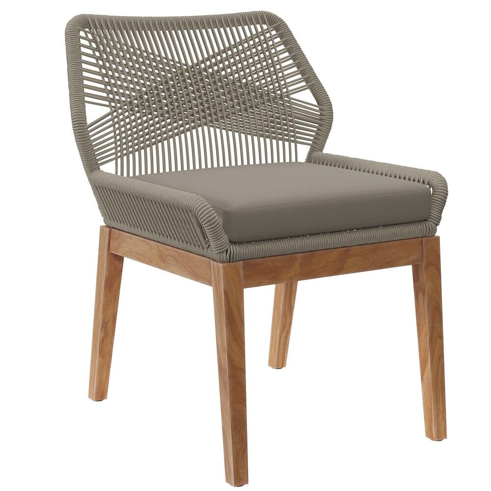 Wellspring 5-Piece Outdoor Patio Teak Wood Dining Set in Light Gray Greige by Modway - Image 8