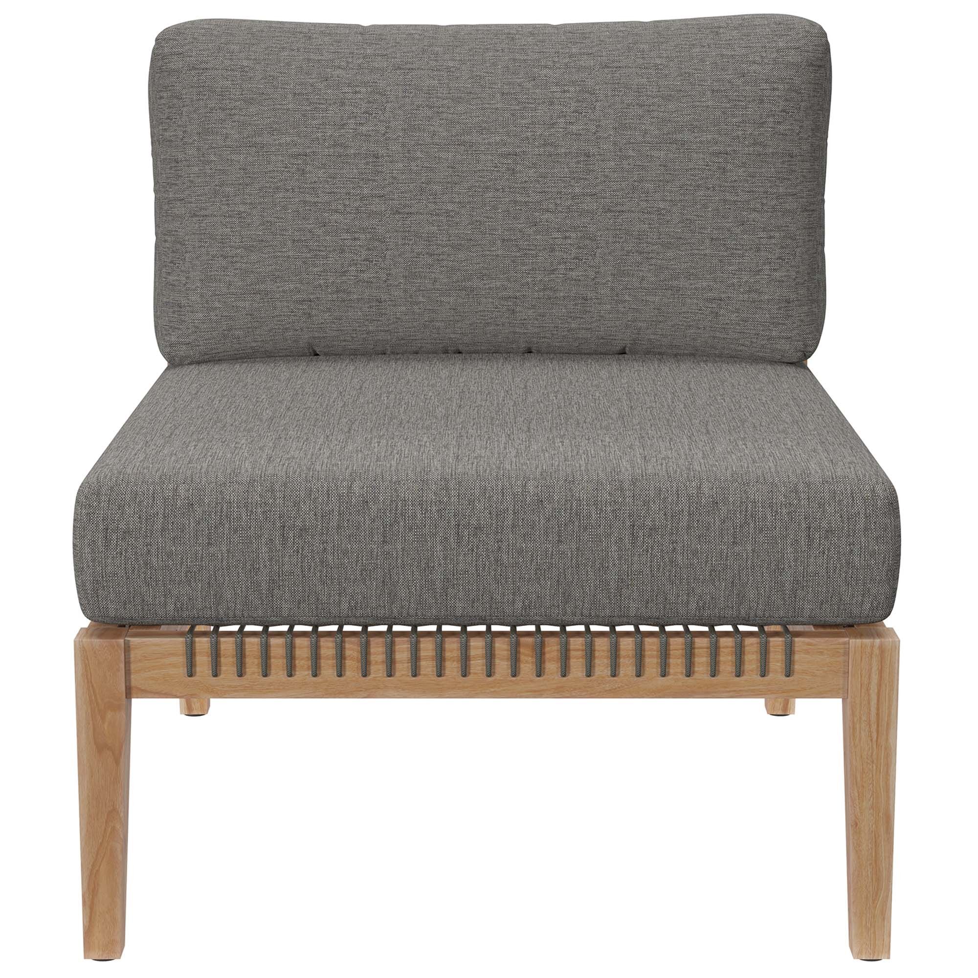 Clearwater 4-Piece Outdoor Patio Teak Wood Sectional Sofa by Modway - Image 12