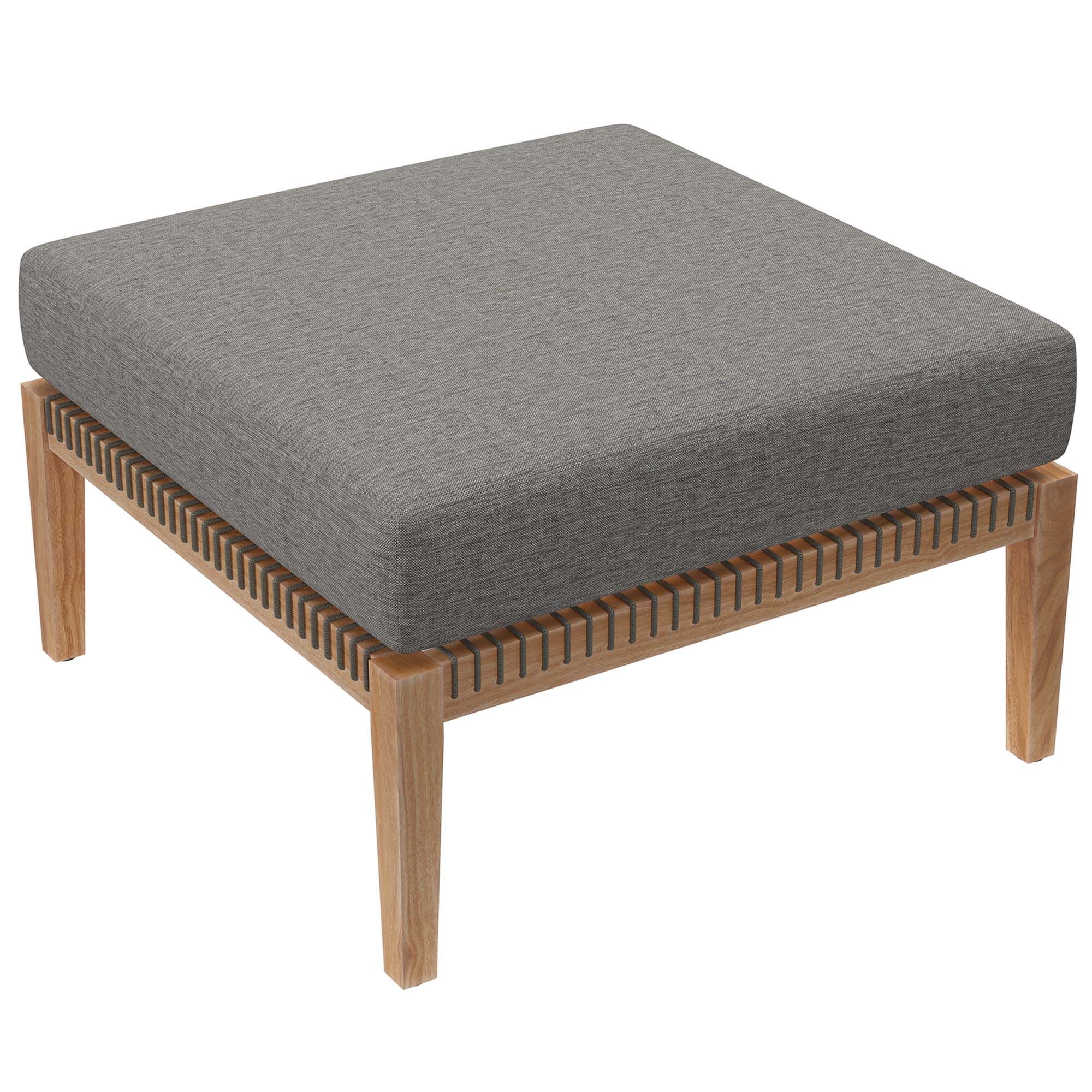 Clearwater 4-Piece Outdoor Patio Teak Wood Sectional Sofa by Modway - Image 4