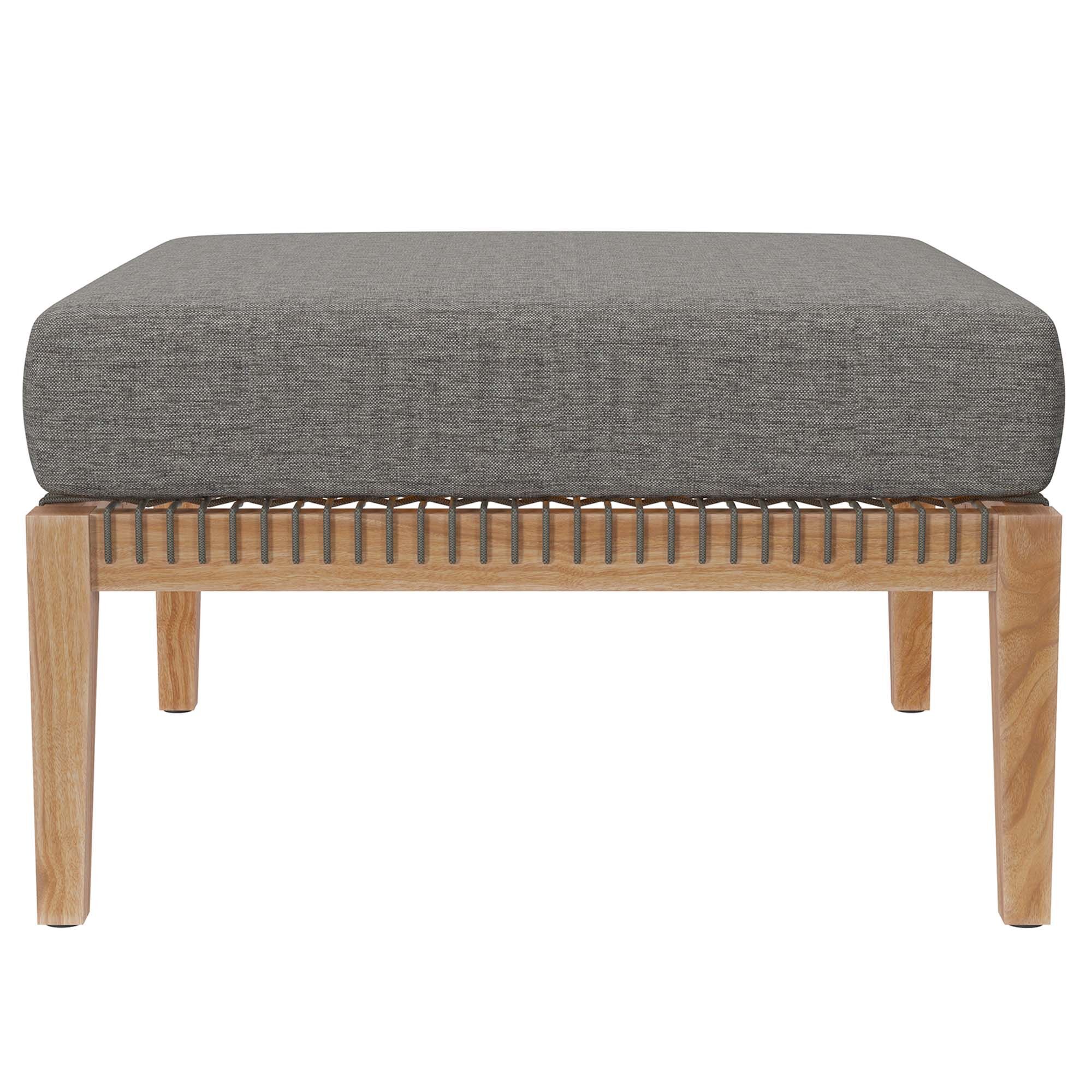 Clearwater 4-Piece Outdoor Patio Teak Wood Sectional Sofa by Modway - Image 5