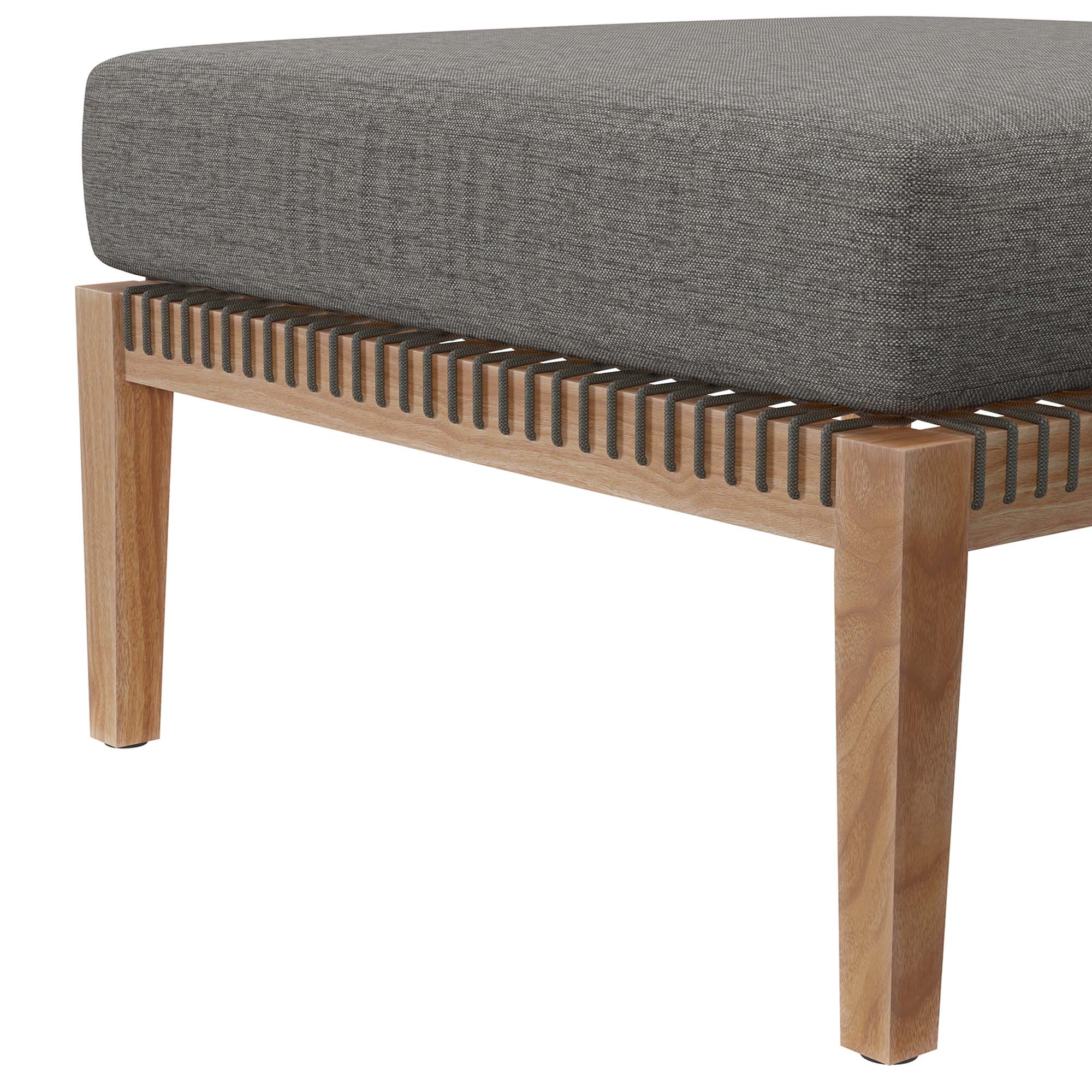 Clearwater 4-Piece Outdoor Patio Teak Wood Sectional Sofa by Modway - Image 6
