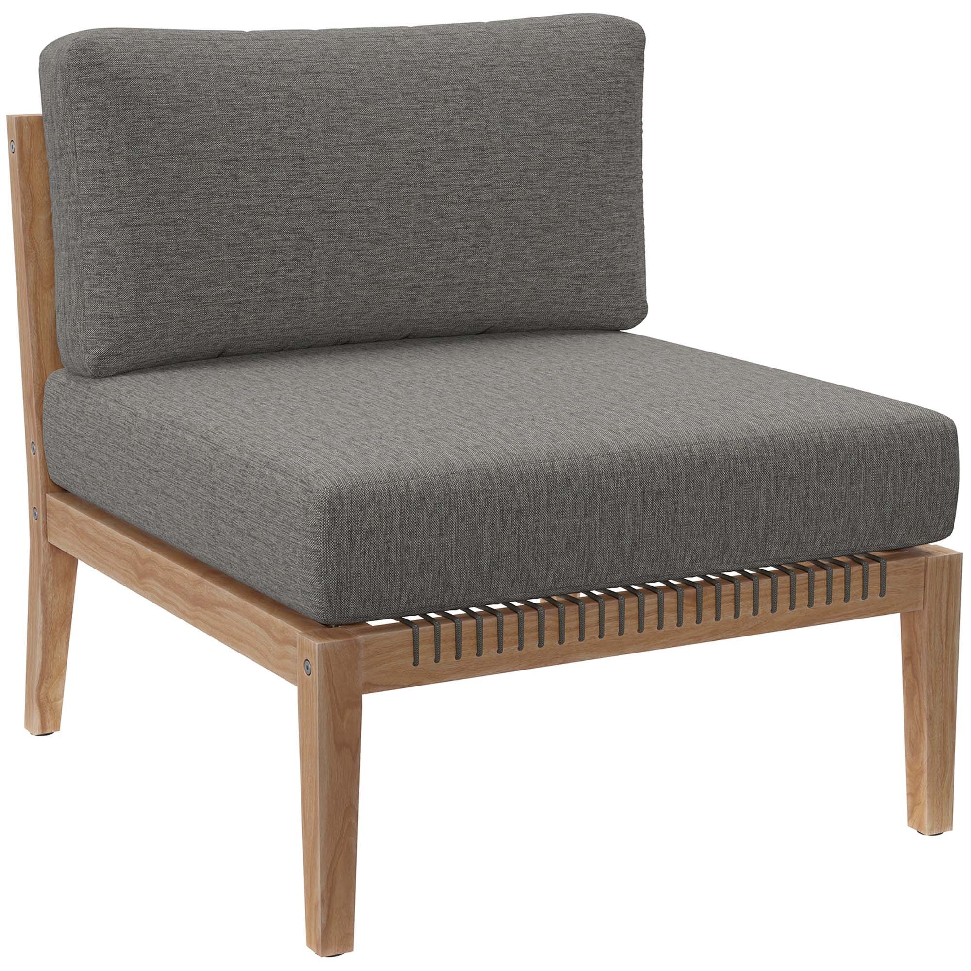 Clearwater 4-Piece Outdoor Patio Teak Wood Sectional Sofa by Modway - Image 10