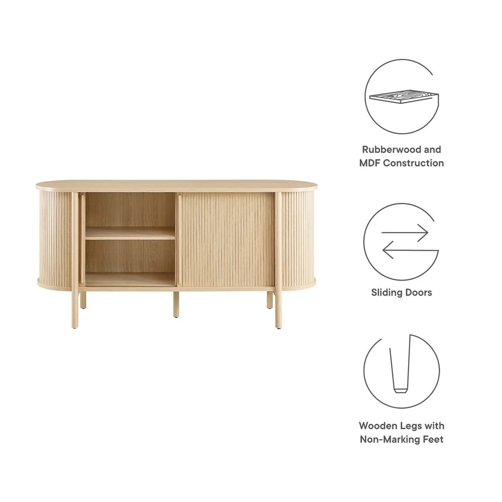 Cadence 63" Curved Sideboard in Oak by Modway - Image 2