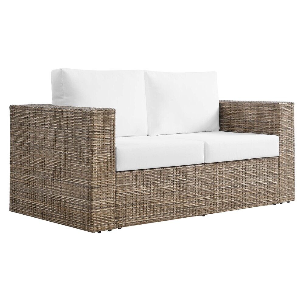 Convene 4-Piece Outdoor Patio Furniture Set in Cappuccino White by Modway - Image 6