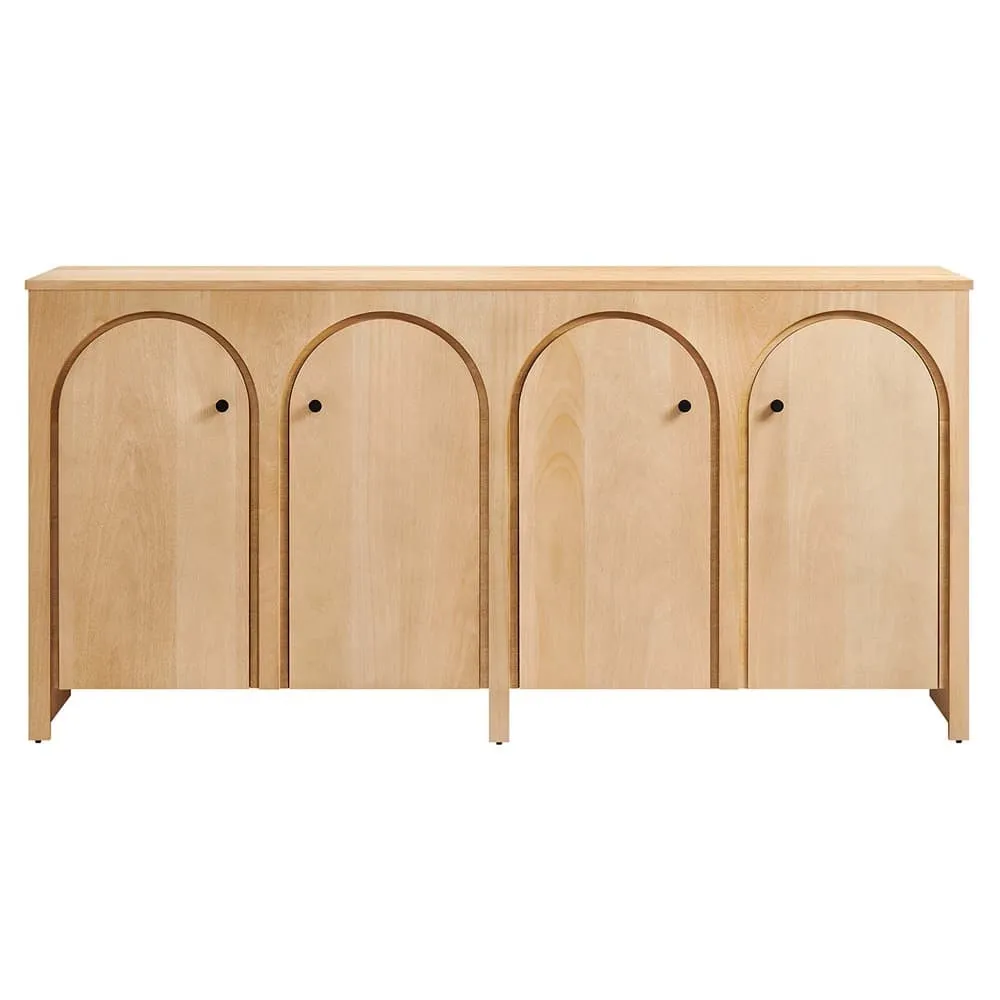 Appia Wood Grain 4-Door Sideboard Storage Cabinet in Oak by Modway - Image 5