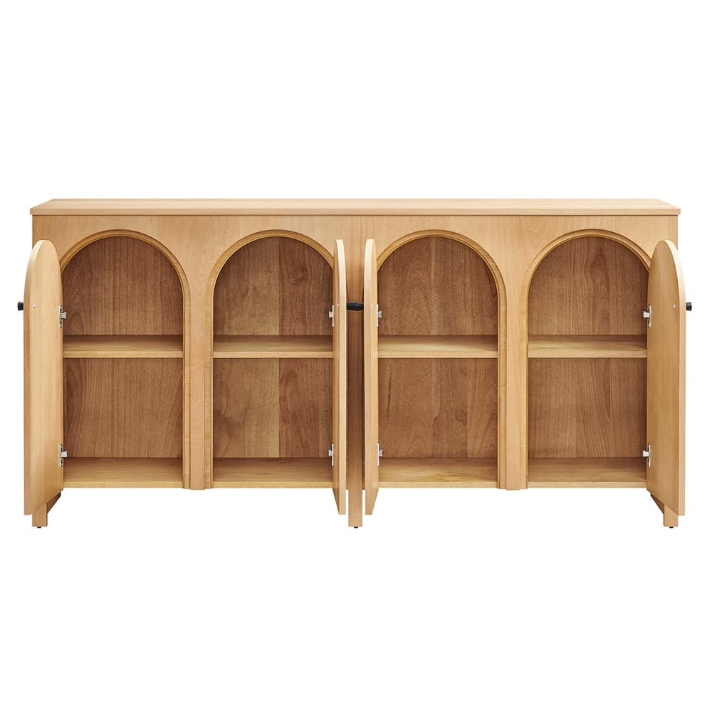Appia Wood Grain 4-Door Sideboard Storage Cabinet in Oak by Modway - Image 6