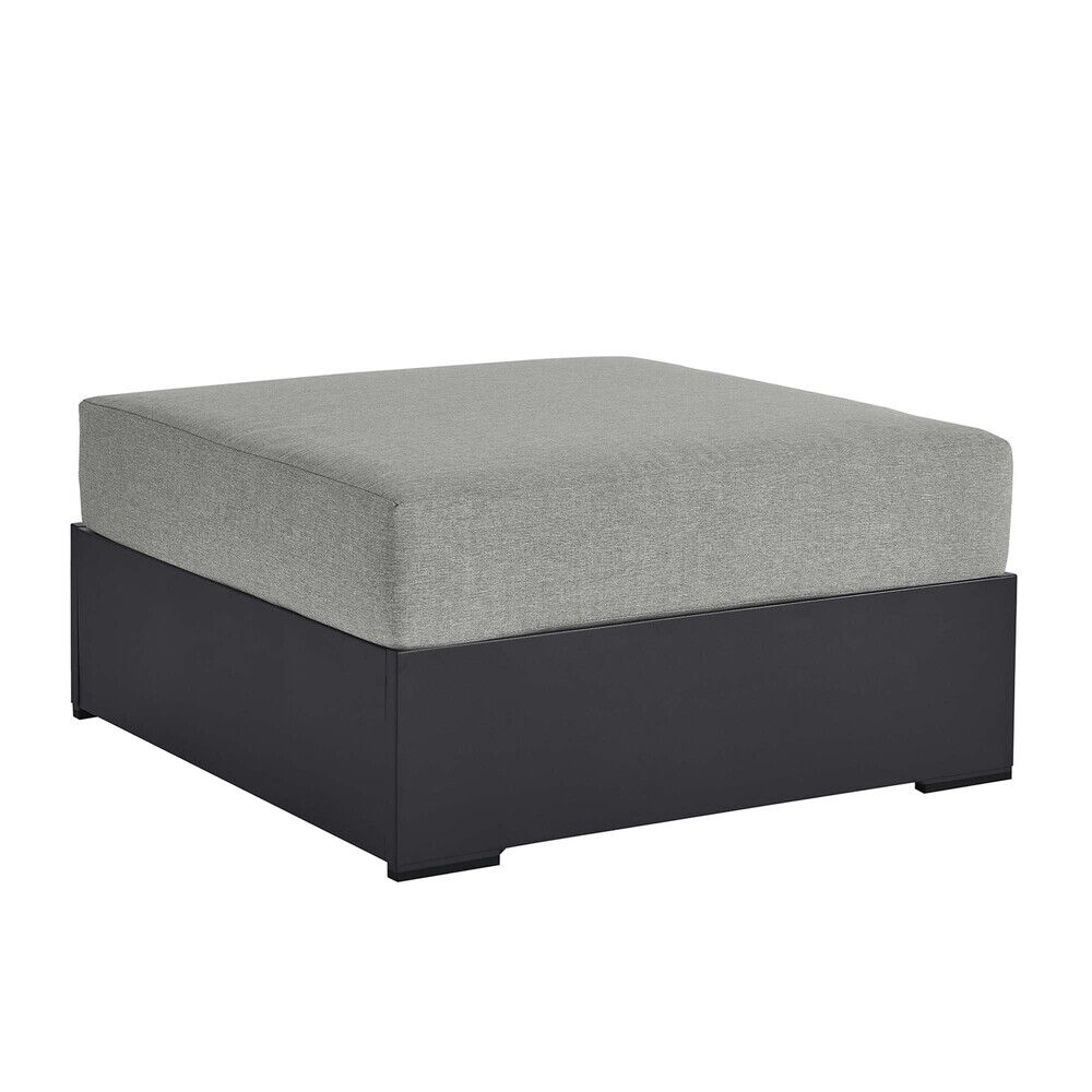 Tahoe Outdoor Patio Powder-Coated Aluminum Ottoman in Gray Gray by Modway