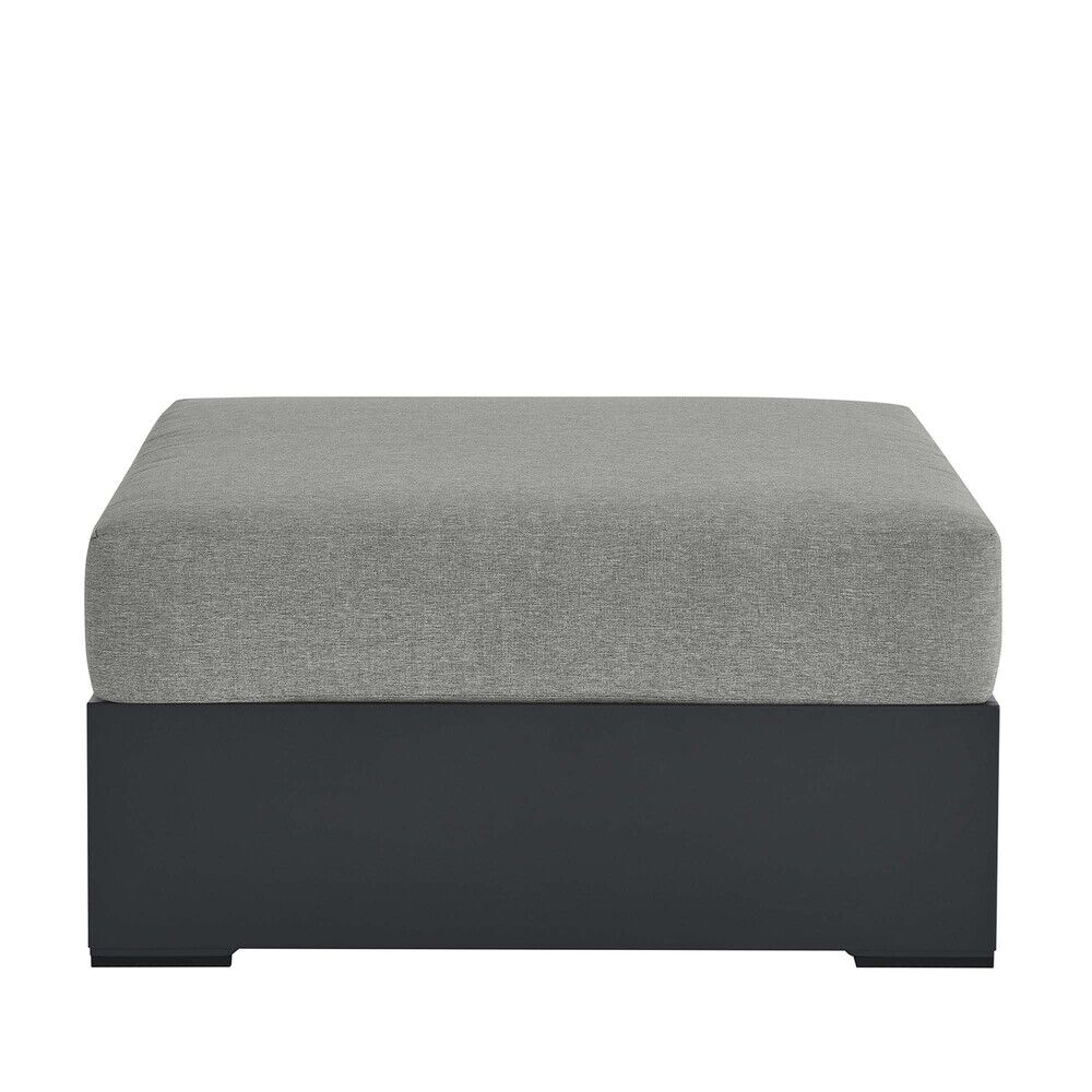 Tahoe Outdoor Patio Powder-Coated Aluminum Ottoman in Gray Gray by Modway - Image 4