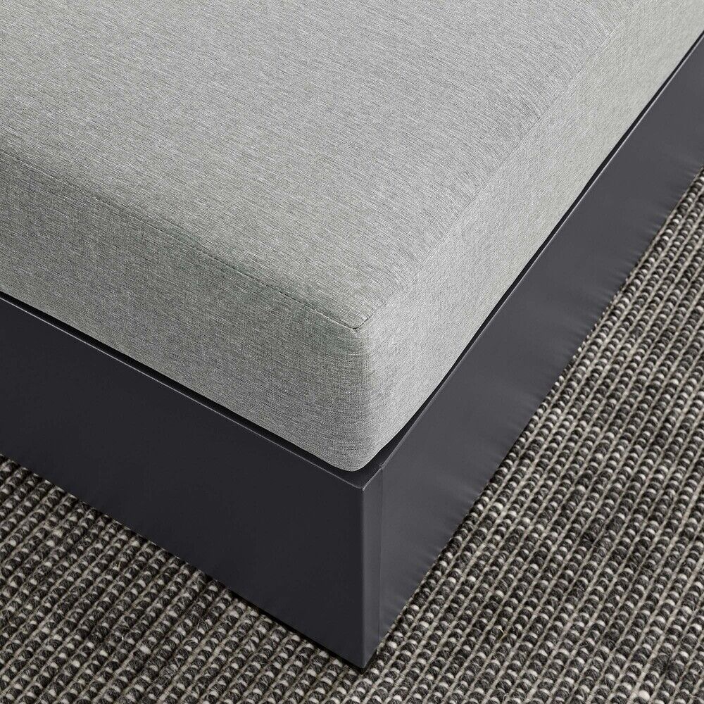 Tahoe Outdoor Patio Powder-Coated Aluminum Ottoman in Gray Gray by Modway - Image 8