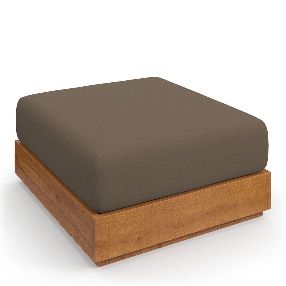 Tahoe Outdoor Patio Acacia Wood Ottoman in Natural Cocoa by Modway - Image 6