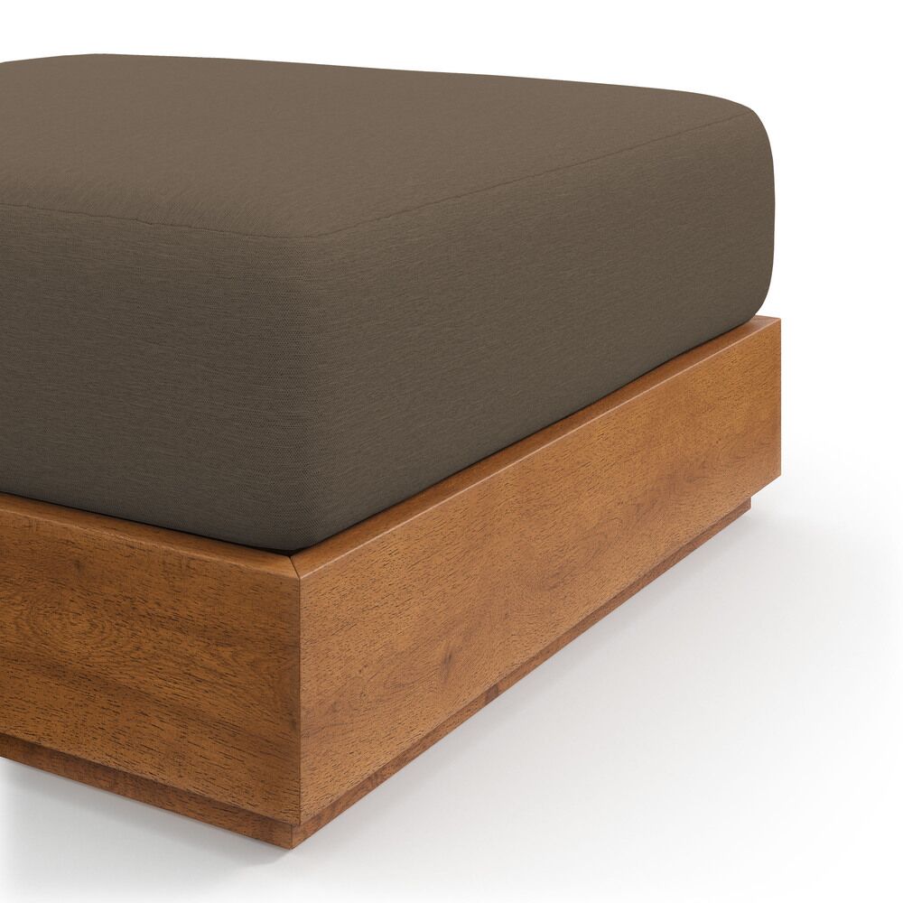 Tahoe Outdoor Patio Acacia Wood Ottoman in Natural Cocoa by Modway - Image 7