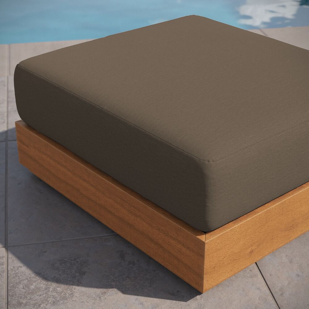 Tahoe Outdoor Patio Acacia Wood Ottoman in Natural Cocoa by Modway - Image 10