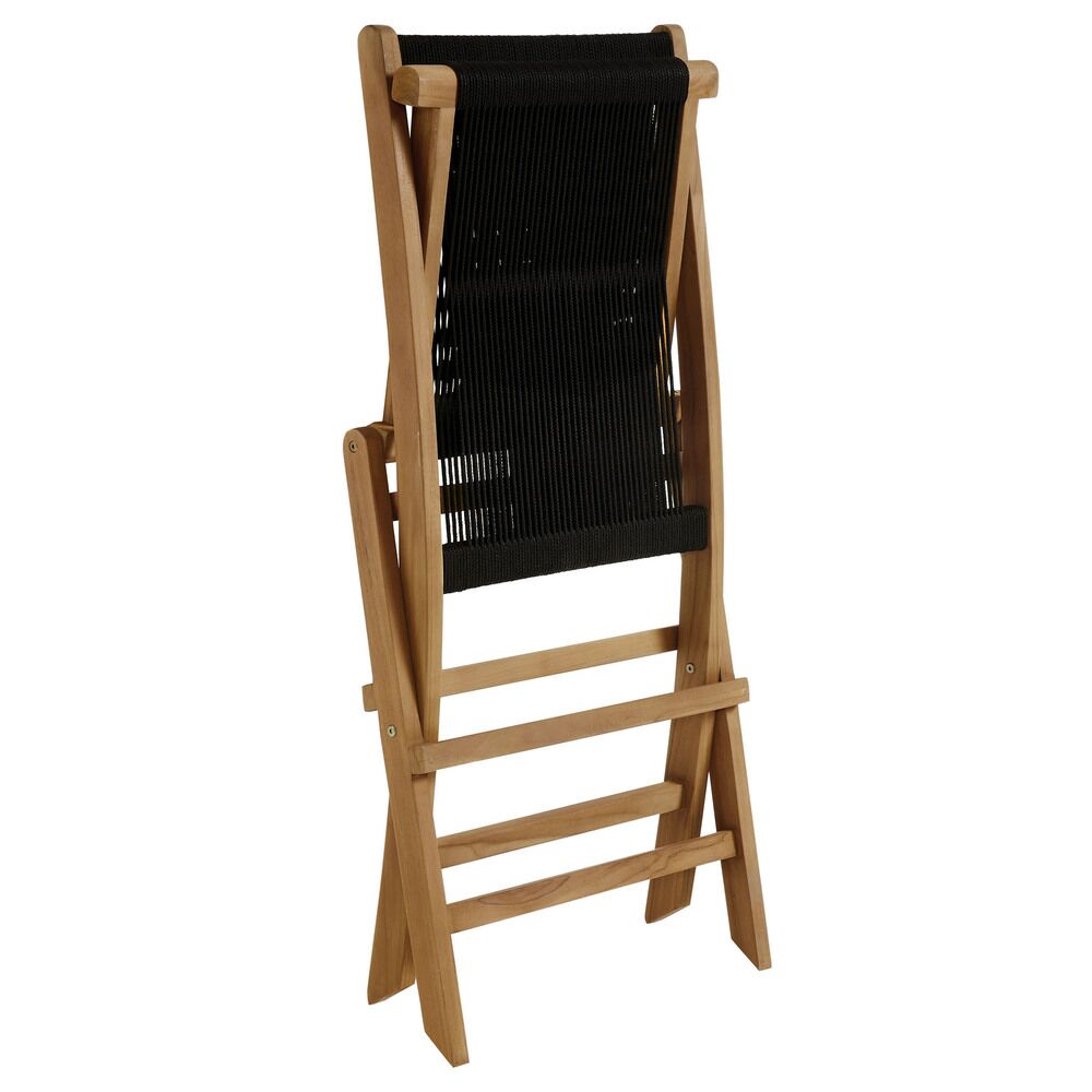 Vienna Outdoor Patio Teak and Rope Folding Chairs Set of 4 in Natural Black by Modway - Image 8