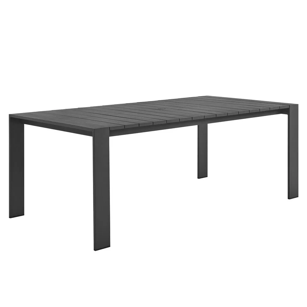 Tahoe Rectangular Outdoor Patio Aluminum Dining Table in Gray by Modway