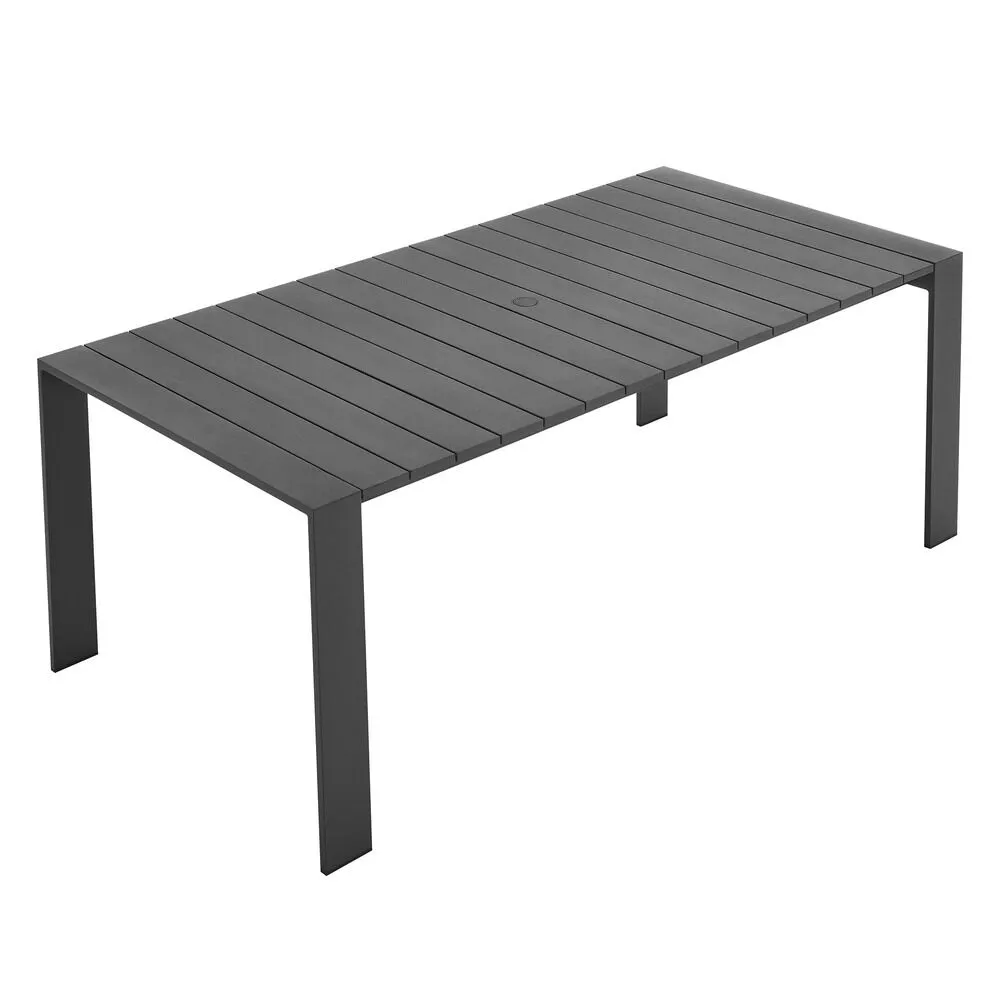 Tahoe Rectangular Outdoor Patio Aluminum Dining Table in Gray by Modway - Image 6