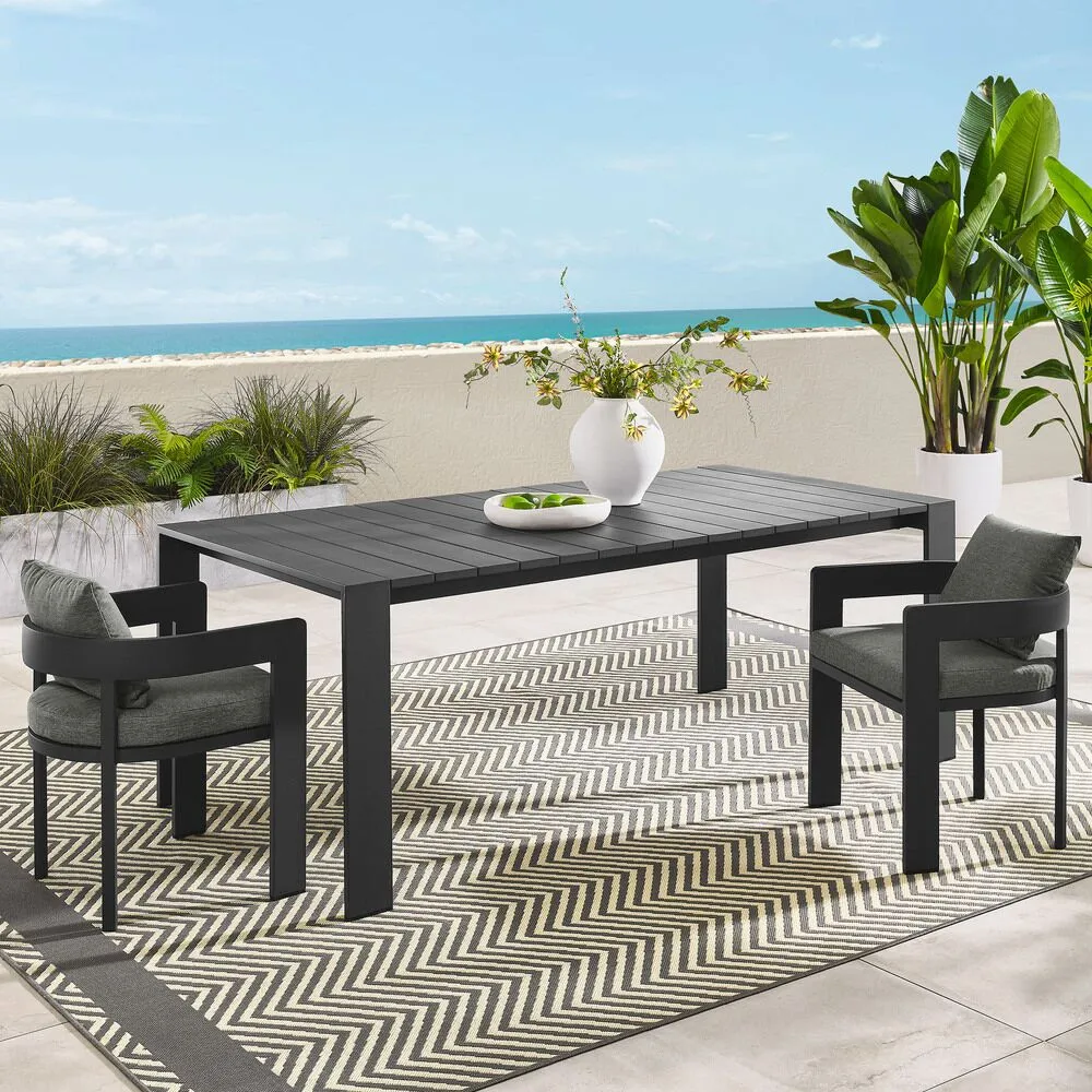 Tahoe Rectangular Outdoor Patio Aluminum Dining Table in Gray by Modway - Image 8