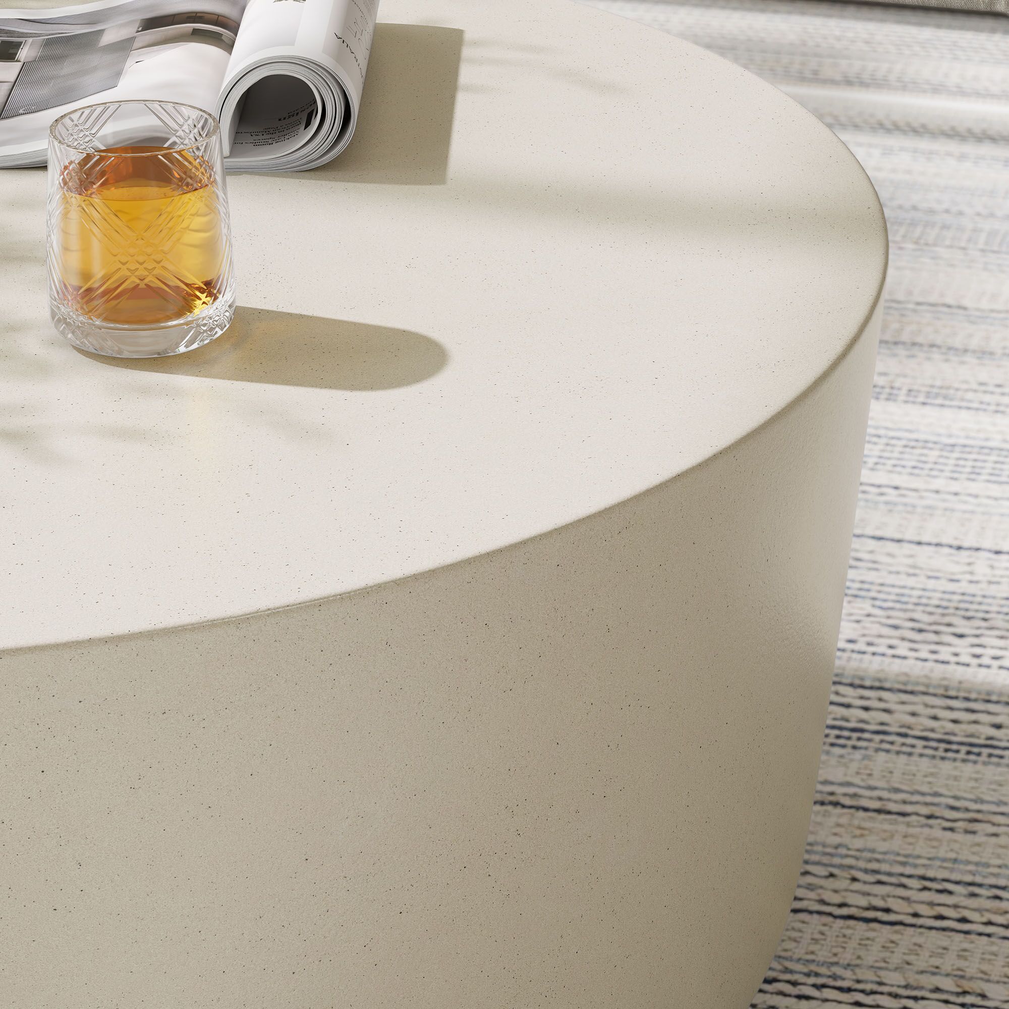 Brion Round Indoor - Outdoor Patio Concrete Coffee Table by Modway - Image 10