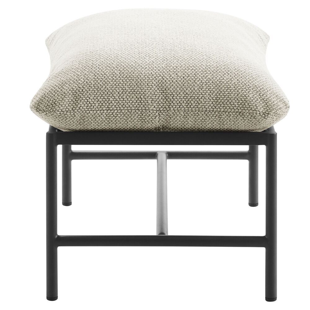 Raya Outdoor Patio Boucle Ottoman in Ivory by Modway - Image 4
