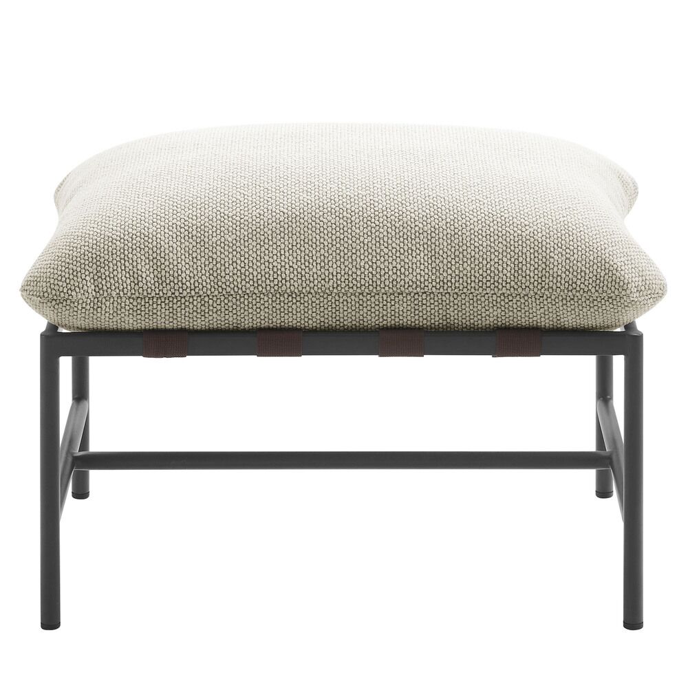 Raya Outdoor Patio Boucle Ottoman in Ivory by Modway - Image 5