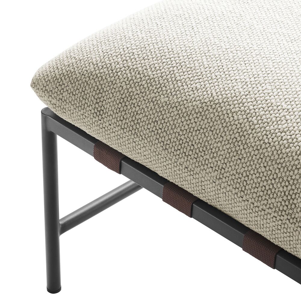 Raya Outdoor Patio Boucle Ottoman in Ivory by Modway - Image 6