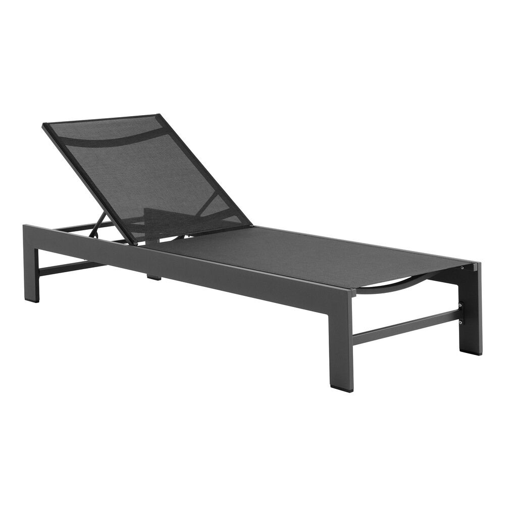 Tahoe Outdoor Patio Mesh and Aluminum Chaise Lounge in Gray by Modway
