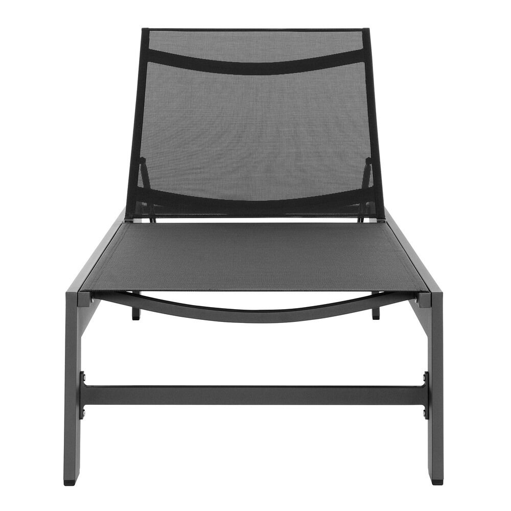 Tahoe Outdoor Patio Mesh and Aluminum Chaise Lounge in Gray by Modway - Image 6