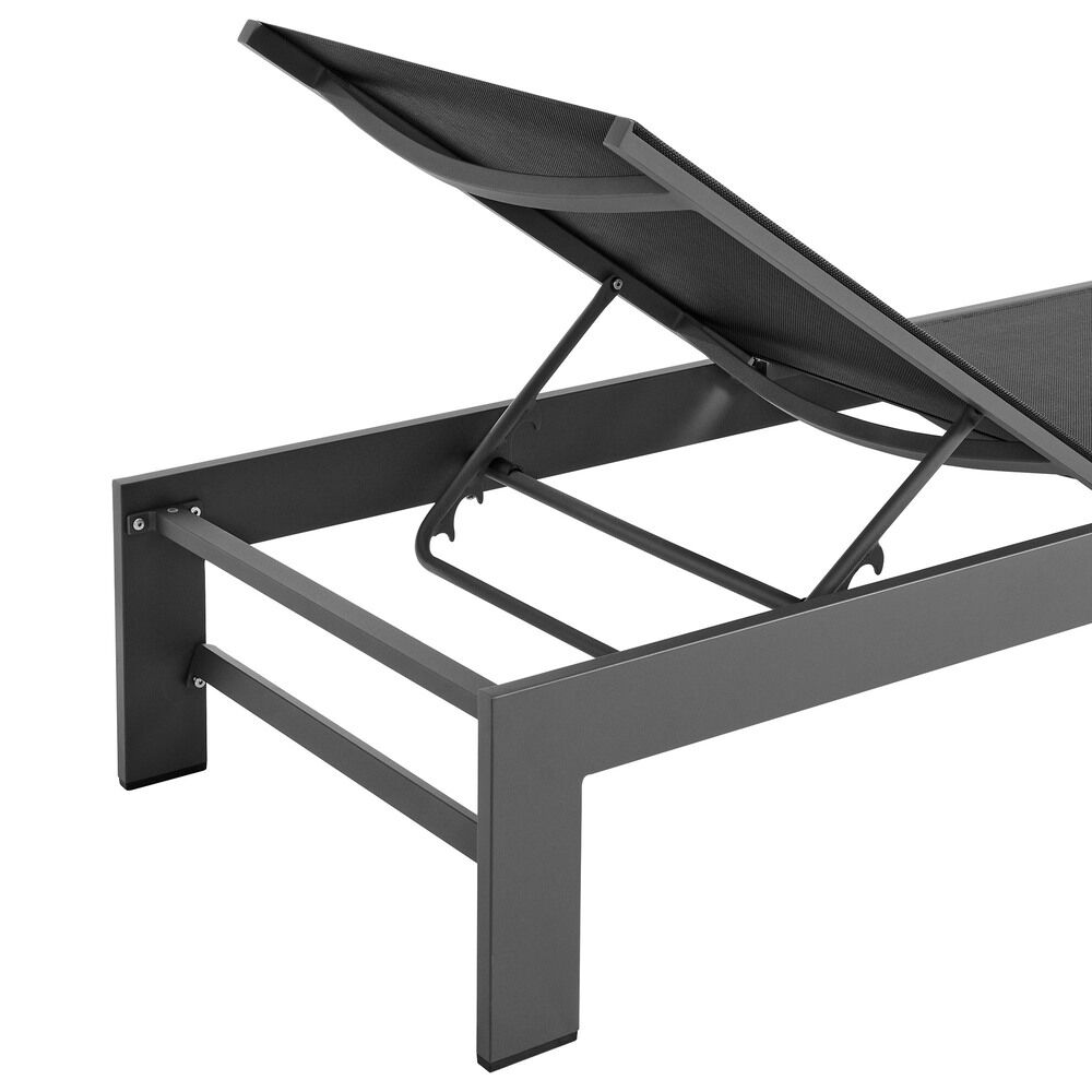 Tahoe Outdoor Patio Mesh and Aluminum Chaise Lounge in Gray by Modway - Image 8