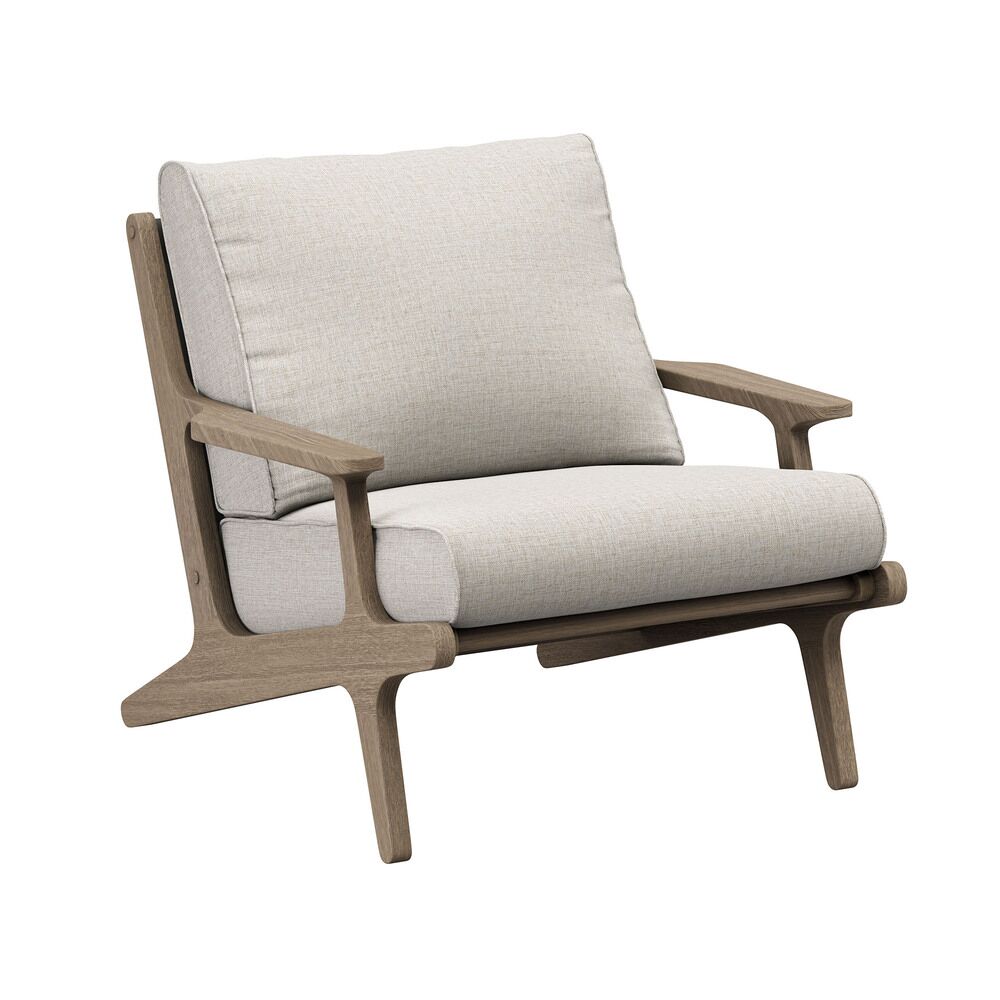 Saratoga 3-Piece Outdoor Patio Teak Wood Furniture Set with Lounge Chairs and Side Table in Pebble by Modway - Image 5