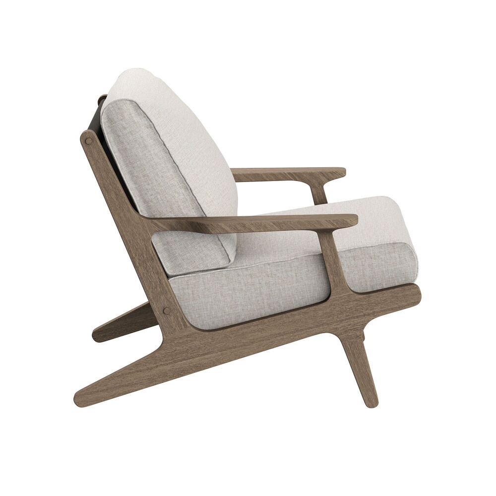 Saratoga 3-Piece Outdoor Patio Teak Wood Furniture Set with Lounge Chairs and Side Table in Pebble by Modway - Image 6