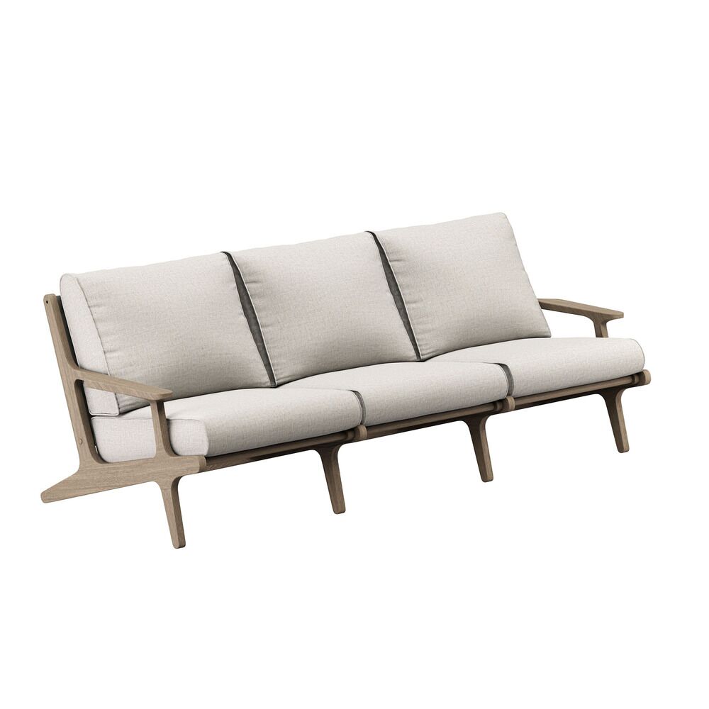Saratoga 4-Piece Outdoor Patio Teak Wood Furniture Set in Pebble by Modway - Image 9